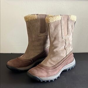 Women's Genuine Leather Tan Winter Waterproof  Hiking Boots Size 7